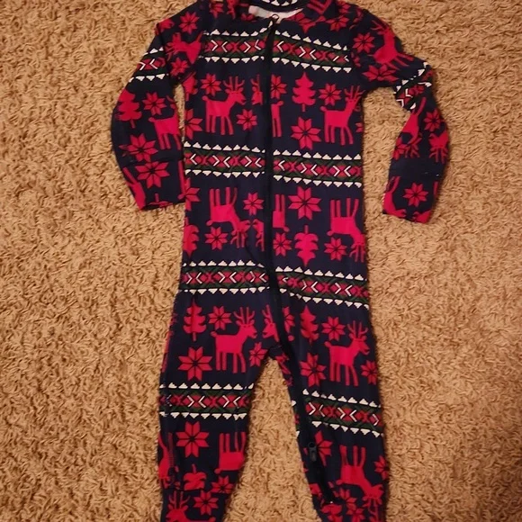 Hanna Andersson Red and Navy Kids One Piece 12-18 Months - Picture 5 of 6